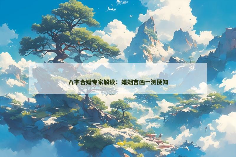 八字合婚专家解读：婚姻吉凶一测便知