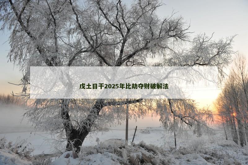 戊土日干2025年比劫夺财破解法