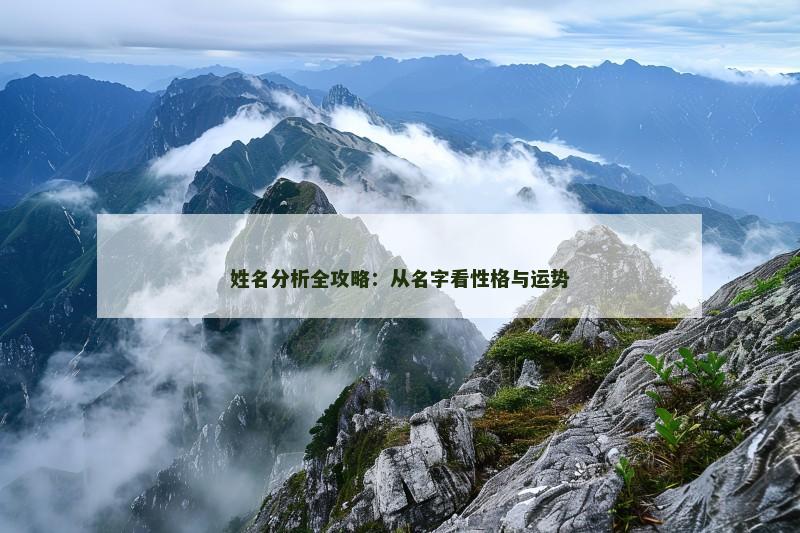 姓名分析全攻略：从名字看性格与运势