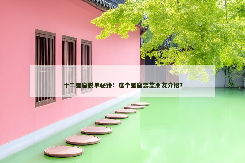 十二星座脱单秘籍：这个星座要靠朋友介绍？