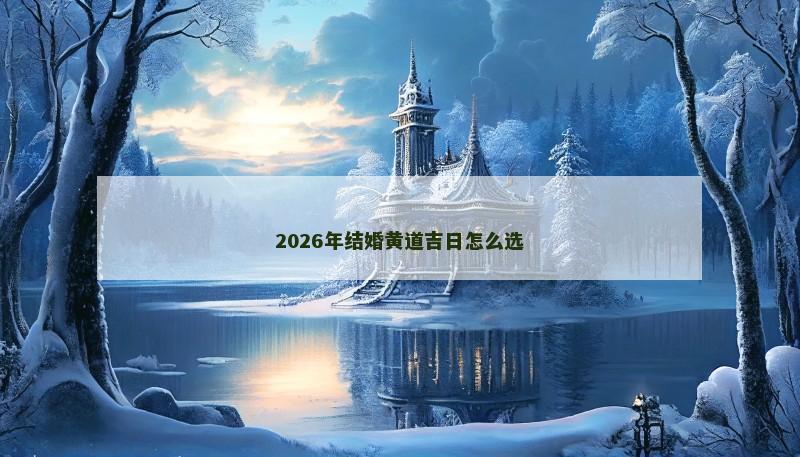2026年结婚黄道吉日怎么选