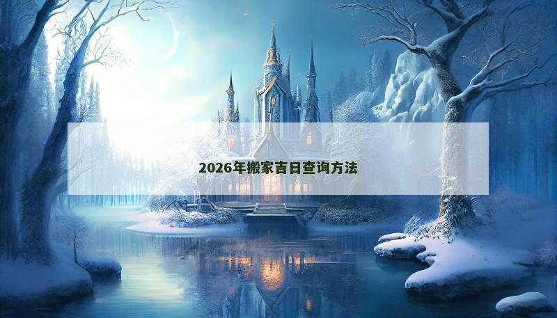2026年搬家吉日查询方法