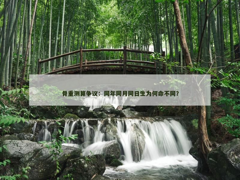 骨重测算争议：同年同月同日生为何命不同？