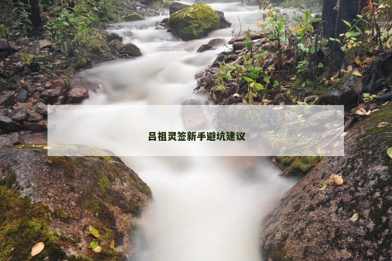 吕祖灵签新手避坑建议