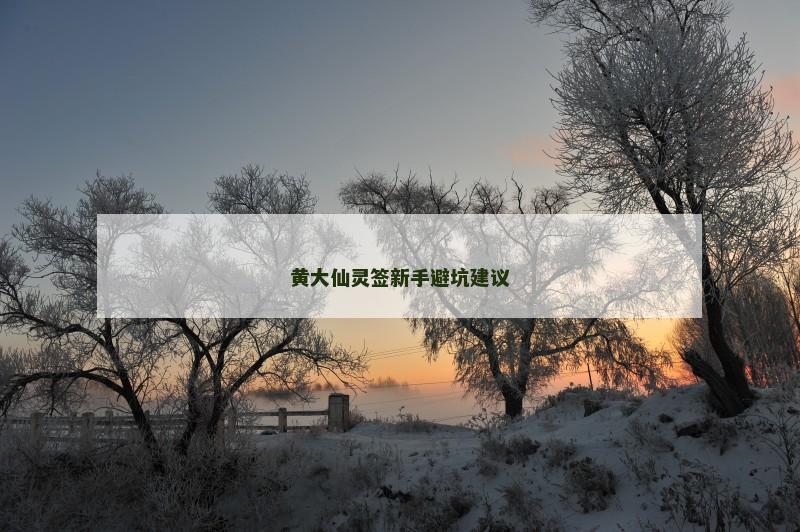 黄大仙灵签新手避坑建议