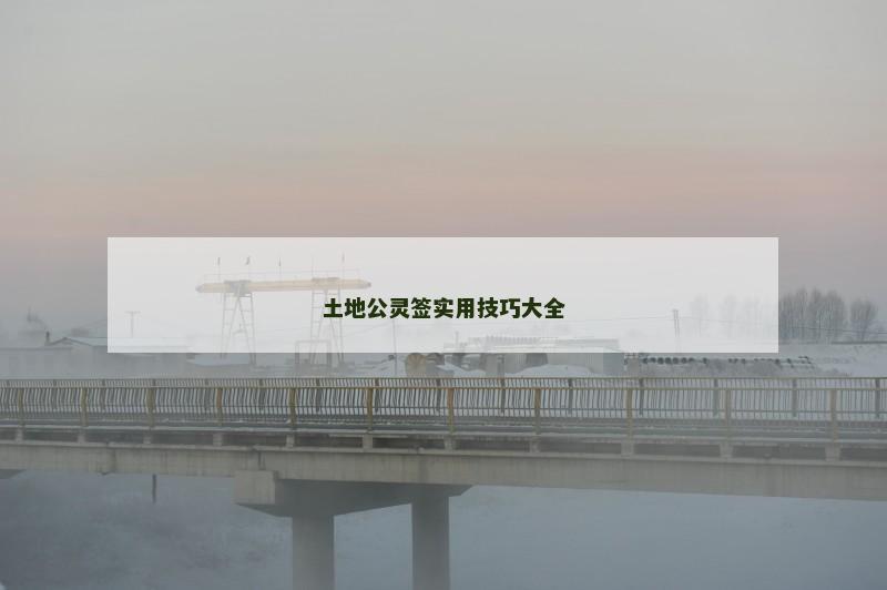 土地公灵签实用技巧大全