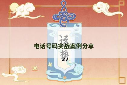 电话号码实战案例分享