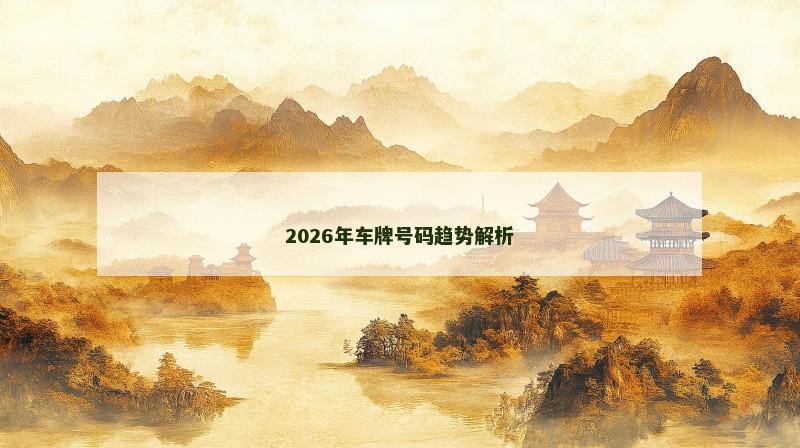 2026年车牌号码趋势解析