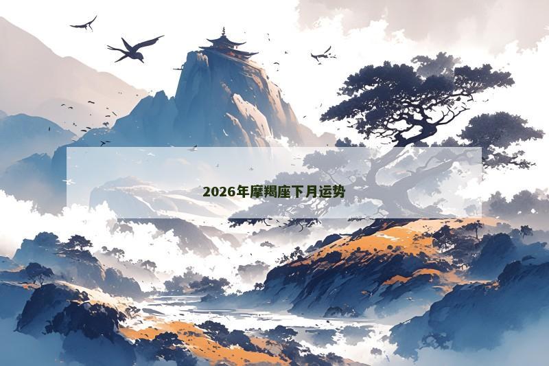 2026年摩羯座下月运势