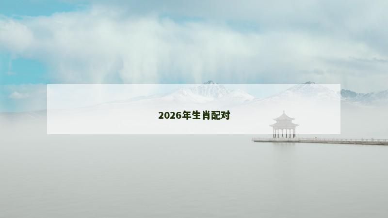 2026年生肖配对