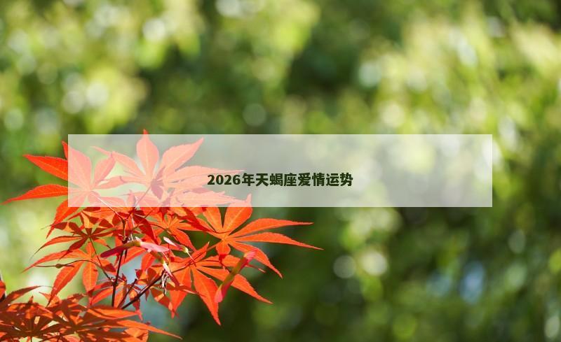 2026年天蝎座爱情运势
