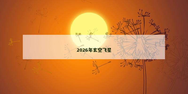 2026年玄空飞星
