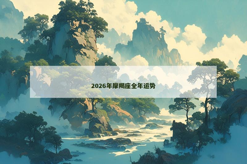 2026年摩羯座全年运势