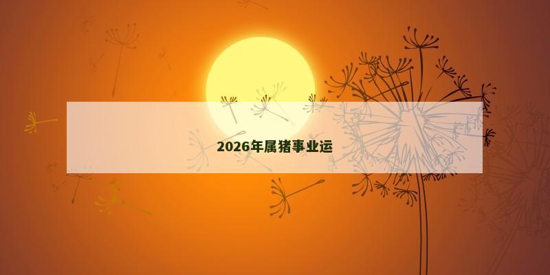 2026年属猪事业运