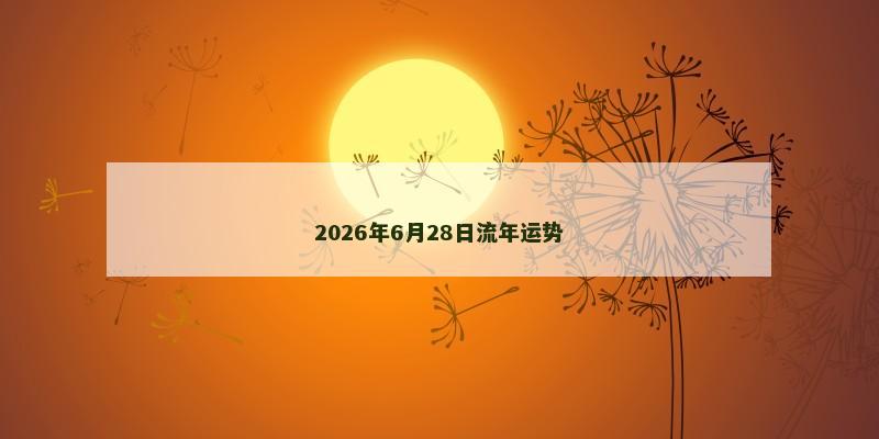 2026年6月28日流年运势