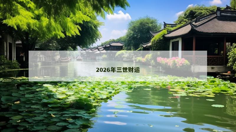 2026年三世财运