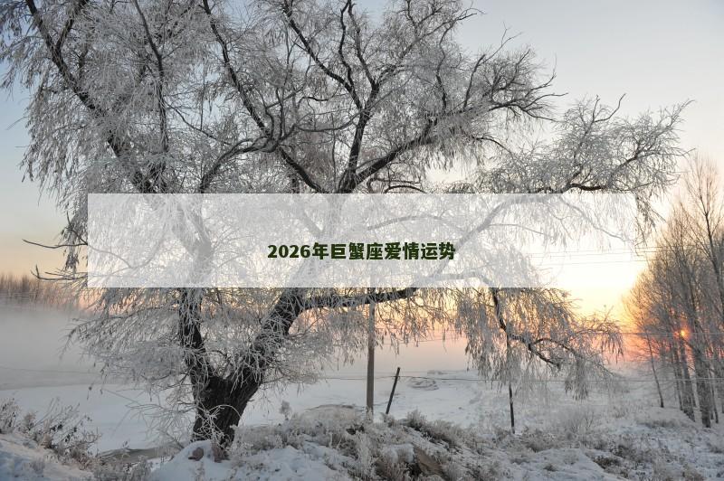 2026年巨蟹座爱情运势