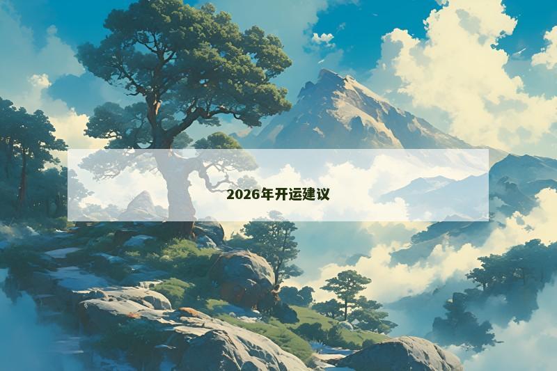 2026年开运建议