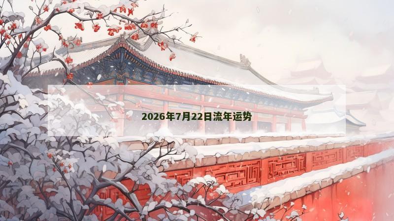 2026年7月22日流年运势