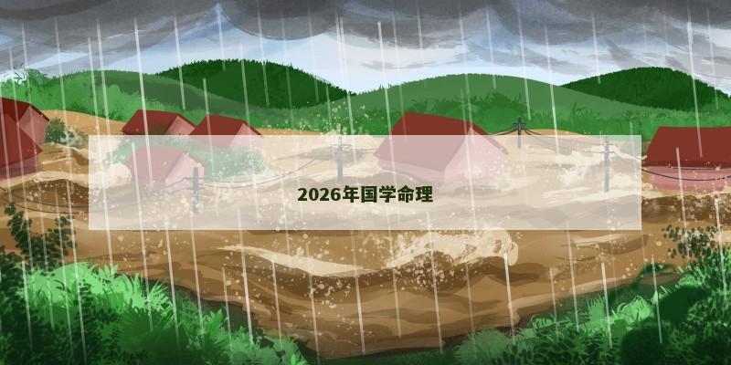 2026年国学命理