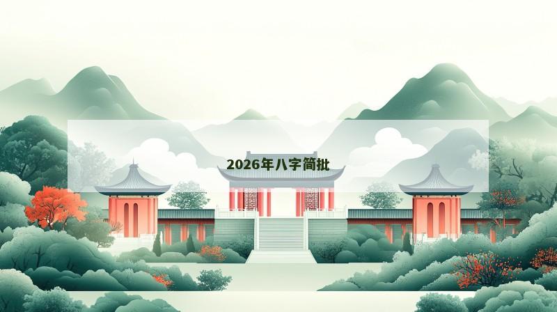 2026年八字简批